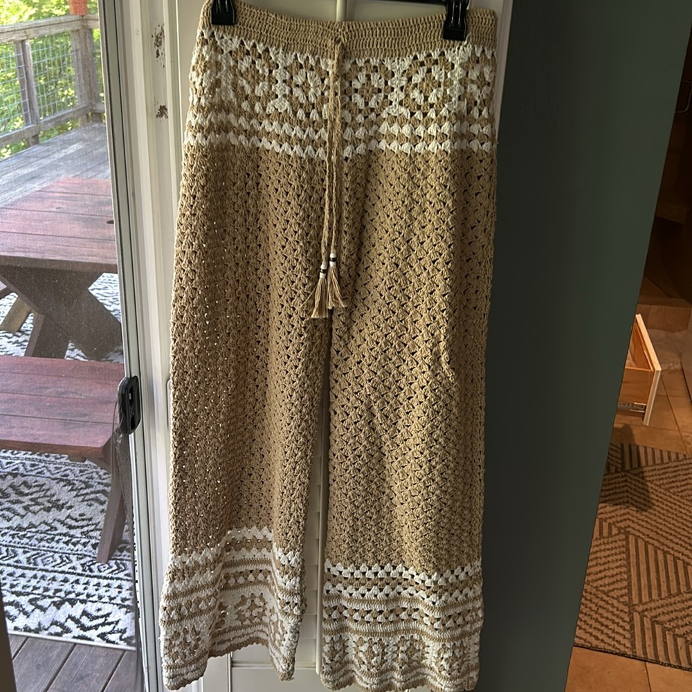 Free People by Flook NWT crochet 100% cotton pants - Picture 8 of 12